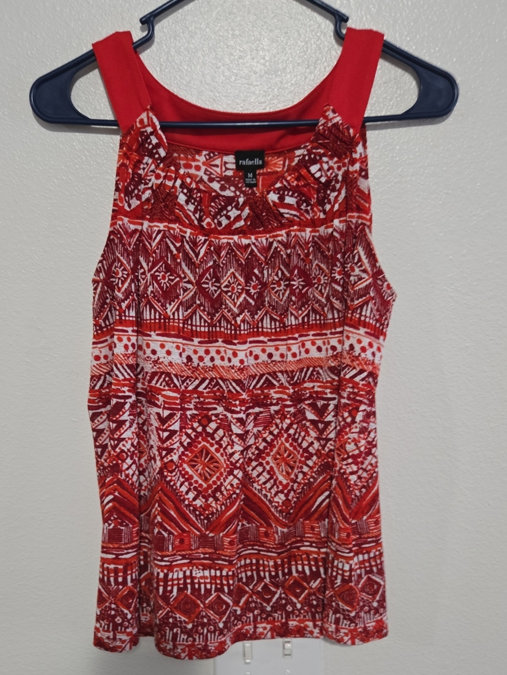 Rafaella Red Aztec Print Sleeveless Tank